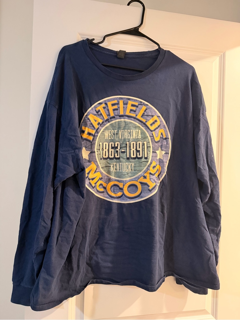 Navy Graphic Long Sleeve Adult Tee